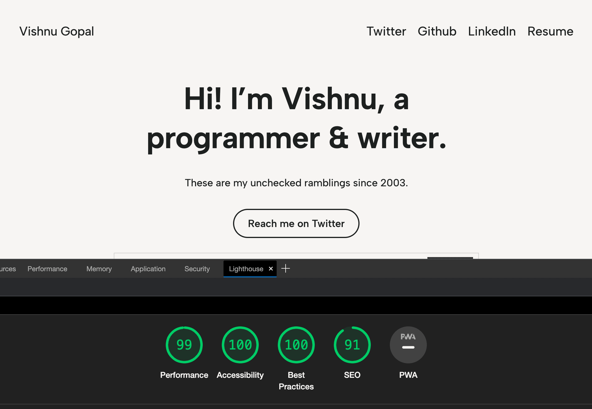 WordPress Lighthouse Performance – Vishnu Gopal